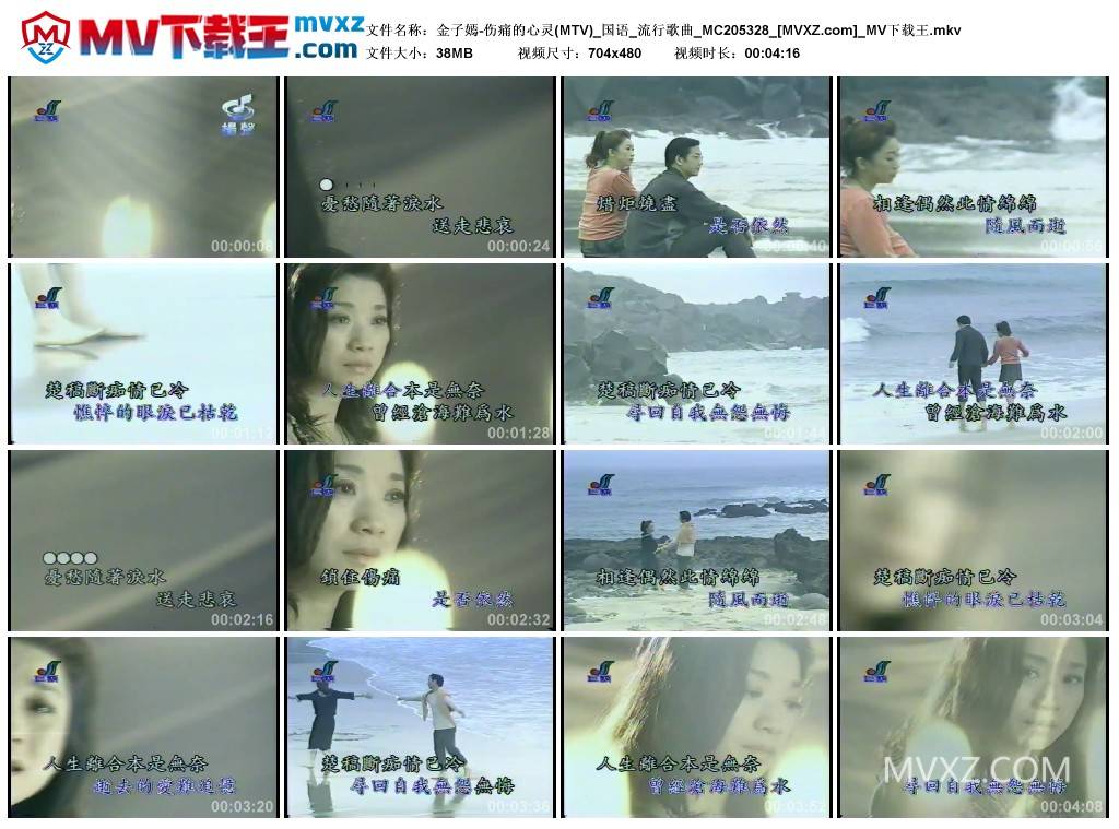 金子嫣-伤痛的心灵(MTV)_国语_流行歌曲_MC205328